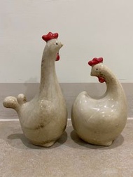 陶瓷 情侶雞 居家擺設擺飾 公雞母雞 二手