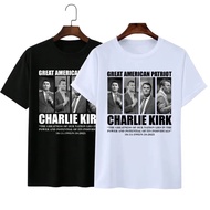 Kemeja-T Great American Patriot Charlie Kirk Kemeja Kapas Penghormatan Charlie Kirk Kemeja-T Grafik 