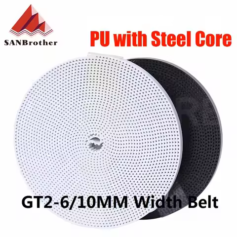 GT2 Belt PU with Steel Core GT2 Belt 2GT Timing Belt Width 6mm 10mm for 3D printer parts Anti-wear R