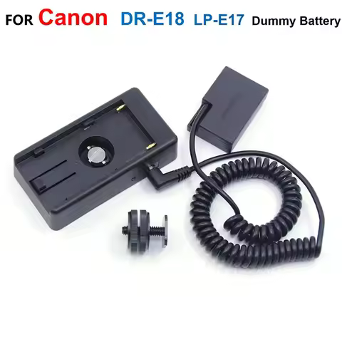 DR-E18 LP-E17 Dummy Battery With NP F970 F750 F550 Battery Adapter Plate Kit For Canon EOS RP R10 77