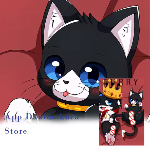 Dakimakura Furry Futa Tuxedo Cat Morgana 2WAY Hugging Body Pillow Case Anime Pillow Cushion Cover