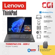 Lenovo 16" Thinkpad E16 Gen 2 Laptop AMD R5-7535HS WUXGA IPS 16GB 512GB With Office 3Y Onsite