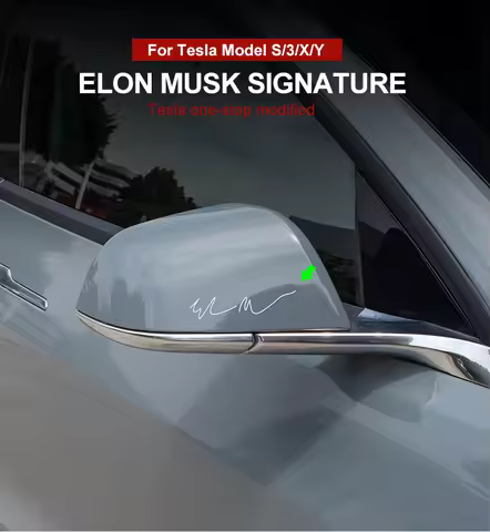Elon Musk Signature Sticker for Tesla Model3 Y X S Car Emblems Stylish Logo Stickers Decoration Acce