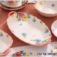 Hcstore - Unit (Pink Flowers Plate) Beautiful Premium Thick Material Deep Plate Suitable for Use Sid