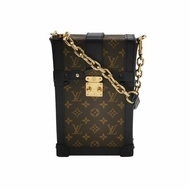 Louis Vuitton(LV)Trunk Vertical牛皮老花S-lock鎖扣斜挎包單肩包