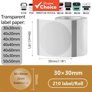 Transparent Label Sticker Roll Thermal Waterproof Compatible M110/M200/M220 E210