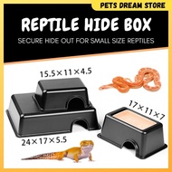 Rep-shop Gecko hide box with humidifier water dish reptile leopard gecko Hiding Cave small reptile h