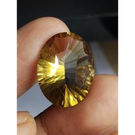 Natural Golden Citrine Memo 20 x 15 x 8.8 mm 12.6 Ct Yellow Gold Amethyst Oval Concave Cutting Super