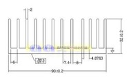 [99-Store] 散熱片 M107 (90*32mm)-此為側面示意圖,長度依客戶需求報價,請勿直接下標