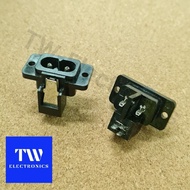 IEC320 C8 2pins male PCB IEC320 C8 Socket (With Contact) Mount C8 2 Poles IEC320 C8 AC250V
