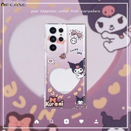 Compatible For iPhone 15 14 7 8 Plus 13 12 Mini 11 Pro XS Max XR X Phone Case Kuromi Gradient Purple Love Heart Photo Frame Cute Cartoon Soft Silicone Casing Cases Case Cover