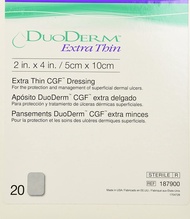 DuoDERM Extra Thin 5cm x 10cm CGF Sterile Self-Adhesive Hydrocolloid Dressing Low Friction Flexible Latex-Free Waterproof 20ct