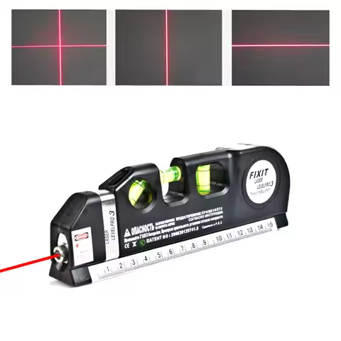 Laser Level Multipurpose Line Laser Leveler Tool Cross Line Lasers with 8FT 2.5M Standard Measure Ta
