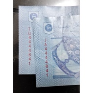 Rm1 TU JA 4444 841 same match lion serial  number 2pcs zeti shamsiah VF