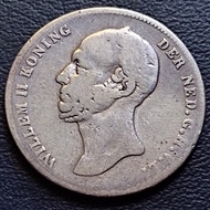 Uang Koin Perak Kuno 1/2 Gulden Willem 2 Tahun 1848 Silver