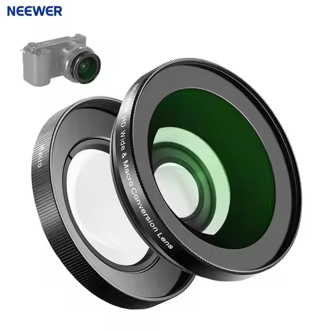 NEEWER 40.5mm HD Wide Angle Lens For Sony ZV-1F ZV-E10 A5000 A6000,2 in 1 18mm Wide Angle & 10x Macr