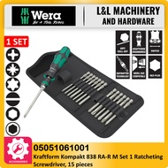 WERA 05051060001 / 05051061001 Kraftform Kompakt 838 RA S / RA-R M / RA-R L Set 1 Ratcheting Screwdr