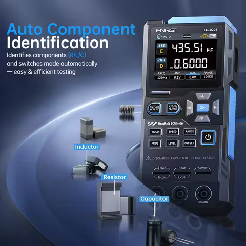 FNIRSI LC1020E High Precision Handheld Tool, 2.8" TFT LCD Display, Smart Component Identification, S