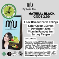 Free Gift NYU Hair Color Natural Black Halal Pewarna Rambut Sah Solat Tutup Uban Bebas Ammonia Long 