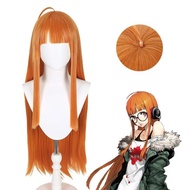 Anime Persona 5 Futaba Sakura Cosplay Wig 85cm Long Orange Yellow Hair Heat Resistant Synthetic Wigs