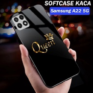 [K75] Samsung A22 5G Glass Softcase - Mirror Softcase - Glass Softcase - Samsung A22 Glass Softcase