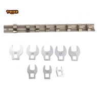 8pcs 38In Drive Crowfoot Wrench Set 10 to 22mm Metric Open End Spanner with Rack