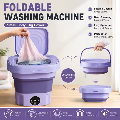 Portable Folding Mini Washing Machine Bucket for Clothes Socks Underwear Cleaning Washer Portable Sm