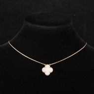 VAN CLEEF&ARPELS(梵克雅寶) Vintage Alhambra 中號單花項鏈 新扣 18K黃金/白貝母 項鏈 黃金