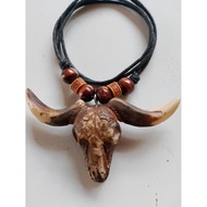 Tribal buffalo skull ethnic necklace