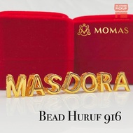 [TERMURAH DI SHOPEE] MOMAS Masdora Bead Huruf Emas 916 Beads Alphabets 3D Masdora Bead Huruf Emas 91