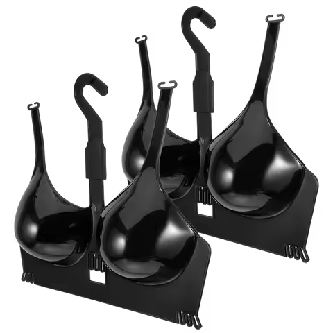 2 Pcs Black Bra Mannequin For Display Clothes Shop Underwear Store Female Hanger With Stand Plastic 