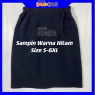 Sampin Sekolah Hitam Licin Sekolah Agama Size S-6XL