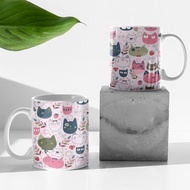 mug coffee cat pink | mug cetak