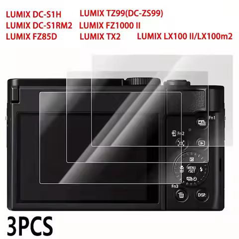 3pcs Screen Protector Tempered Glass for Panasonic LUMIX DC-TZ99/ZS99/S1H/S1RM2/FZ85D/FZ1000 II/TX2/