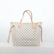 二手Lv neverfull 白色棋盤格