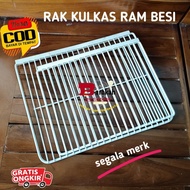 RAK KULKAS 1 PINTU DAN 2 PINTU RAM BESI ORIGINAL BEKAS