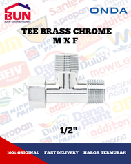 T CABANG M X F 1/2" ONDA TEE SAMBUNG KUNINGAN DRAT LUAR DALAM BRASS CHROME
