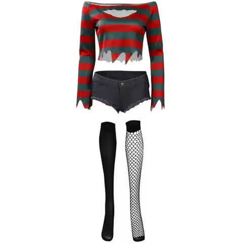 Freddy Krueger Cosplay Costume Nightmare Street Horror Movie Outfits Women Halloween Party Role Play