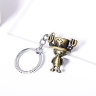 Creative Anime One Piece Metal Keychain Straw Hat Pirates Anchor Keyrings For Women Cosplay Car Keyholder Accessories Gifts