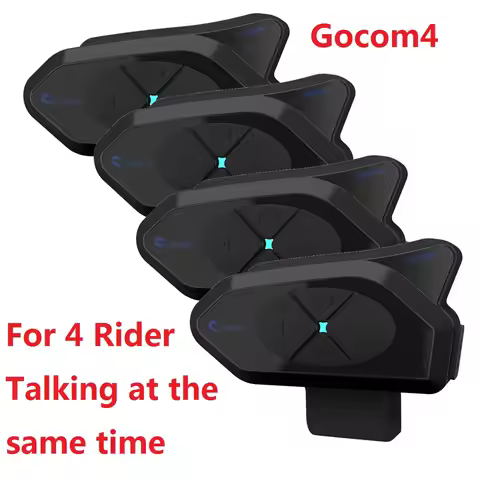 GoCom4 Motorcycle Helmet Bluetooth Intercom For 4 Riders Group Comunicador 1500M BT5.1 Interphone IP
