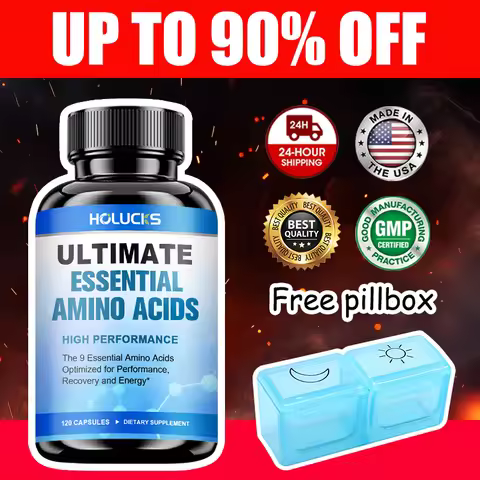 High Performance Essential Amino Acids 9 EAAs 120 Capsules, L-Leucine L-Lysine L-Isoleucine for Musc