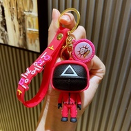 3D Squid Game Keychain Red Mask Man Keychain Squid Game Soldier Red Keychain Askar Merah Squid Game 
