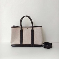 Hermes 愛馬仕 花園30 框m 黑白帆布包