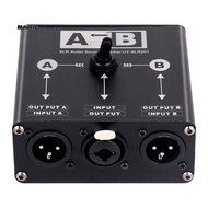 1 in 2 Out XLR Audio Switcher XLR Balanced Audio Switcher for Microphone Sound Card Mixer 2 Male XLR