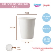 PUTIH Hot PAPER CUP 6.5 oz Plain White Color Heat Resistant PAPER CUP/HOT PAPER CUP Lid