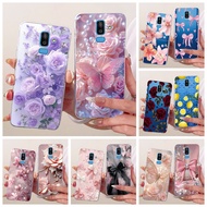 Transparent Case For Samsung Galaxy J8 2018 Cover 6.0 inch Popular Flower Soft Silicone Phone Case F