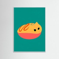 【掛畫】泰國插畫家 Erdy - 蛋捲貓－貓咪插畫海報 臥室客廳