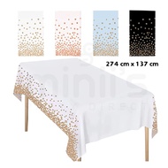 137*274 CM Disposable Table Cloth Rectangle Party Plastic Dot Table Cover for Christmas Wedding Birt