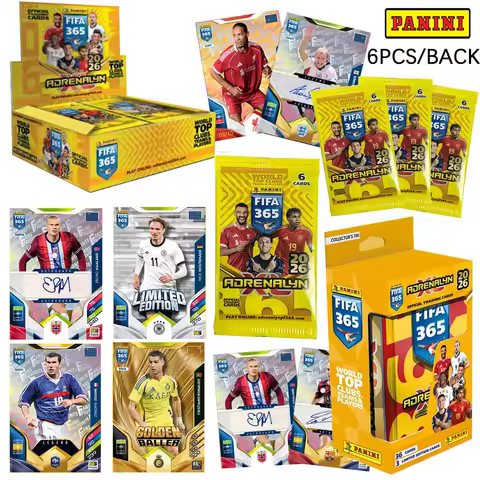 PANINI 2026 6PCS/SET 365 Soccer trading cards Messi Zinane Ronaldo Bellingham Haaland De Bruyne Auto