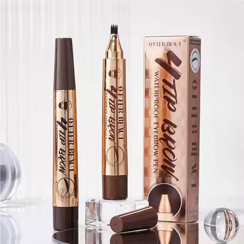 4 Point Eyebrow Pencil 4 Prong Tip Eyebrow Pen 4 Fork Eyebrow Pencil Waterproof Liquid Eyebrow Penci